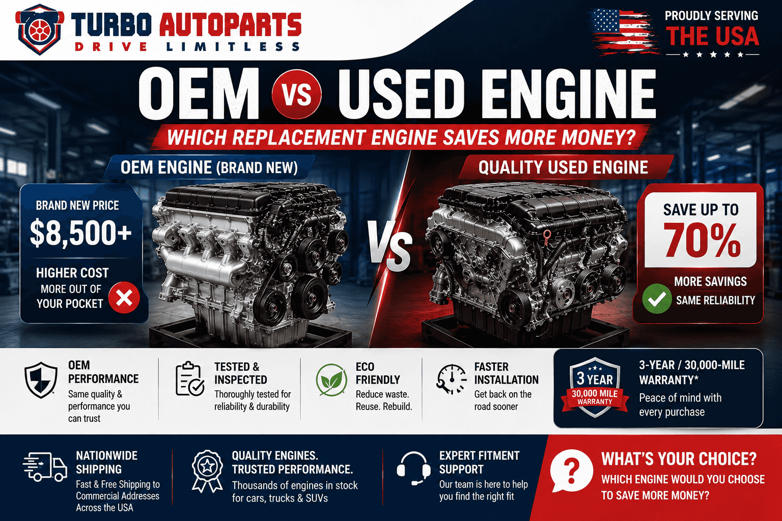 OEM vs Used Engine | Which Replacement Engine Saves More Money?