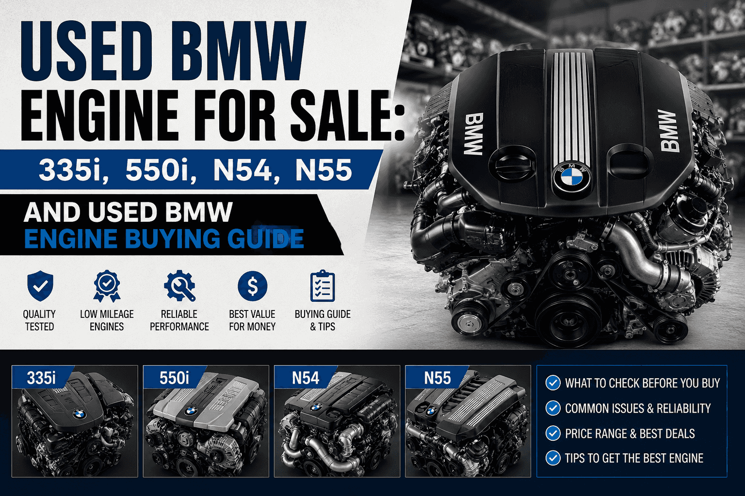 Used BMW Engine for Sale: 335i, 550i, N54, N55 and Used BMW Engine Buying Guide