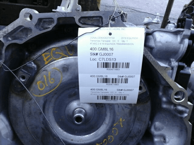 2016 Chevy Equinox At, Fwd, 2.4l, Used Transmission