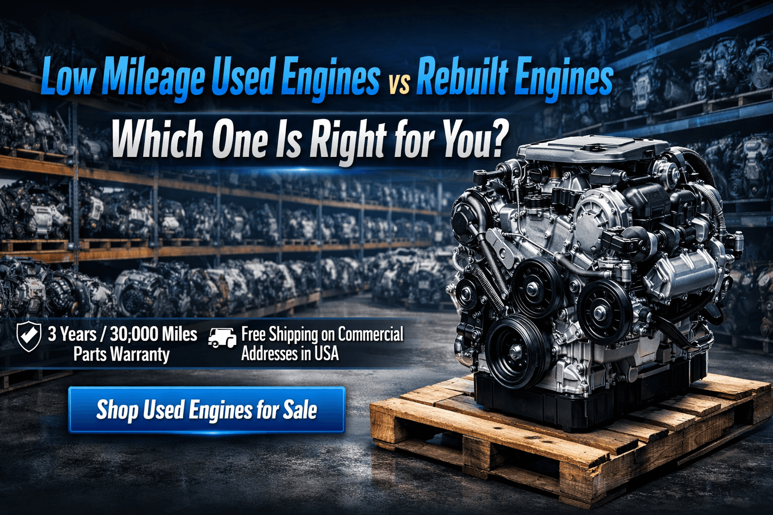 Low Mileage Used Engines vs Rebuilt Engines | Turbo Auto Parts