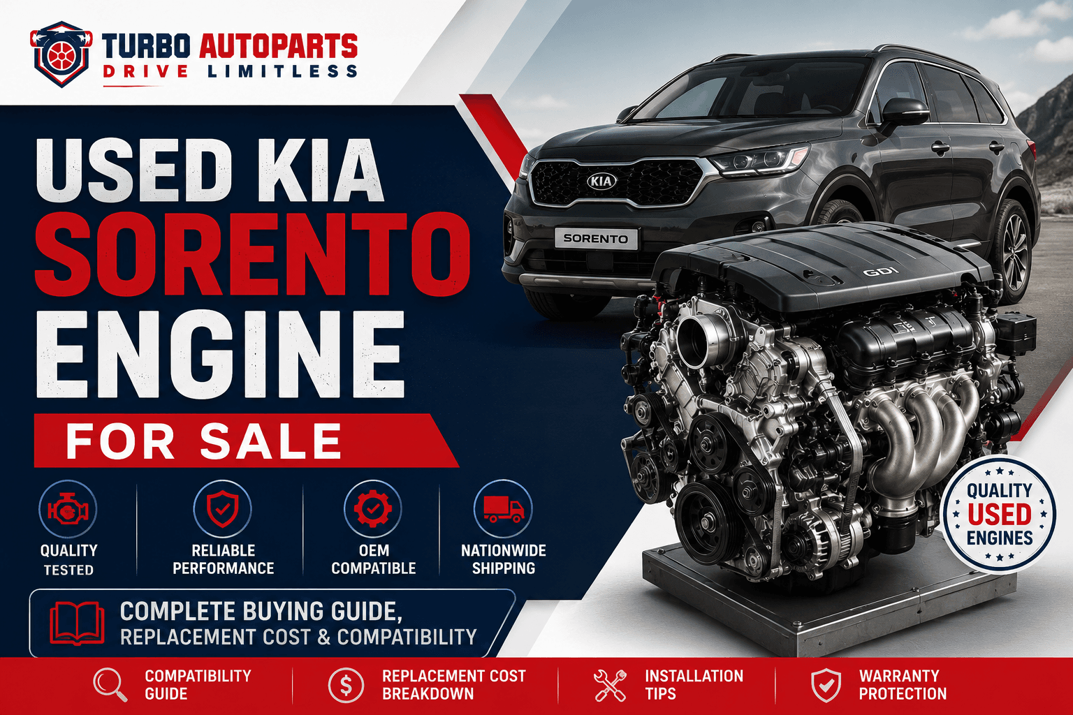 Used Kia Sorento Engine for Sale: Complete Buying Guide, Replacement Cost & Compatibility