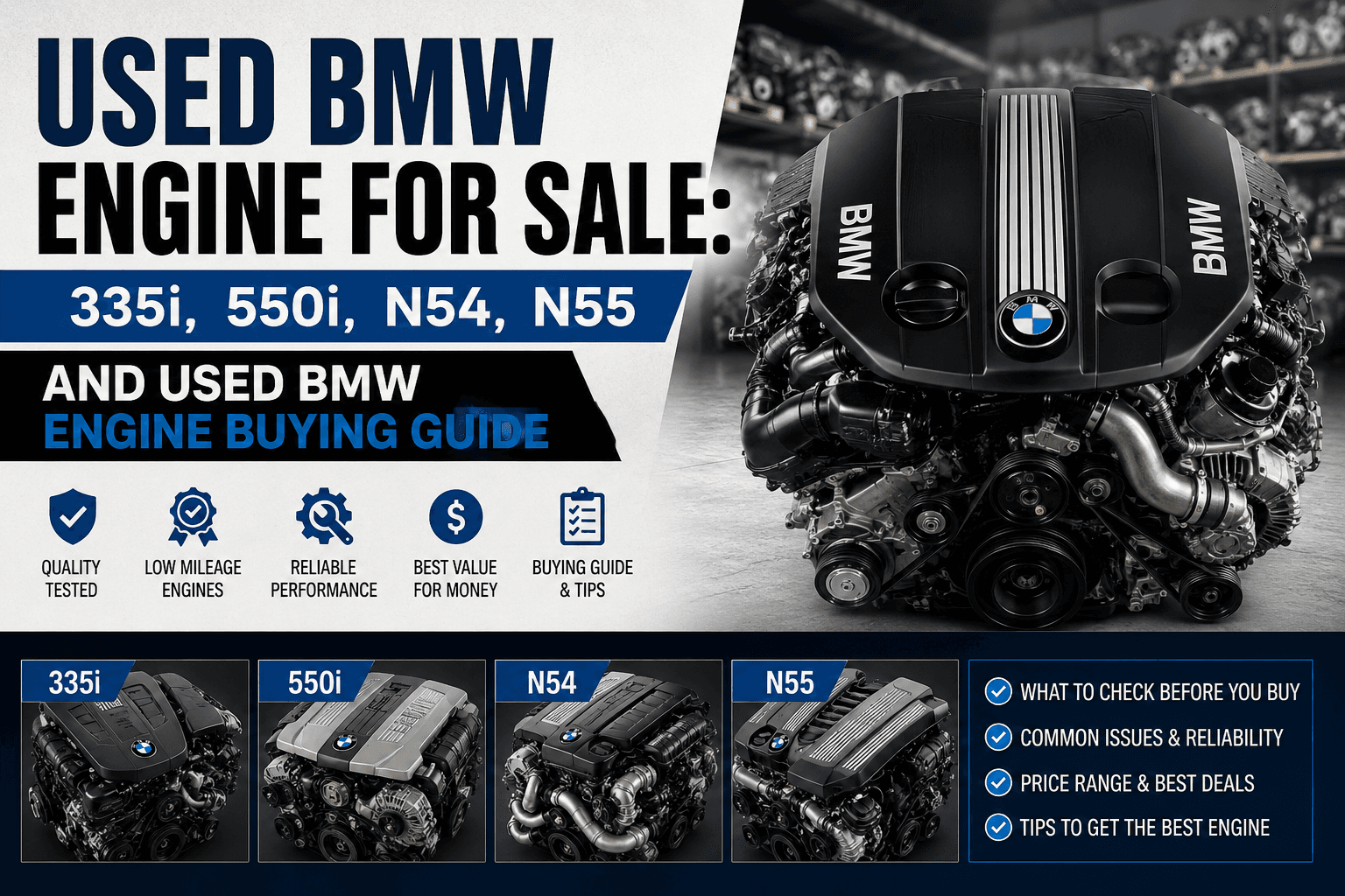 Used BMW Engine for Sale: 335i, 550i, N54, N55 and Used BMW Engine Buying Guide