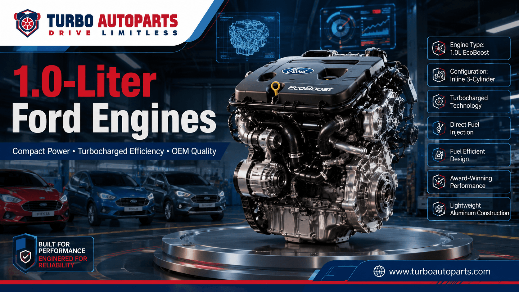 Used 1.0 Liter Ford Engine Engine