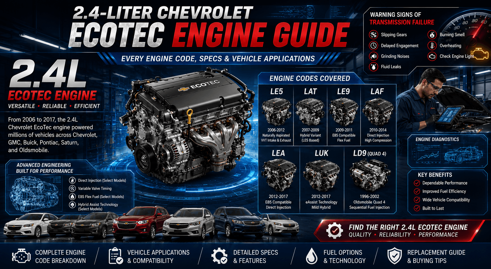 Used 2.4 Liter Chevy Oldsmobile Saturn Pontiac Buick Engine Engine