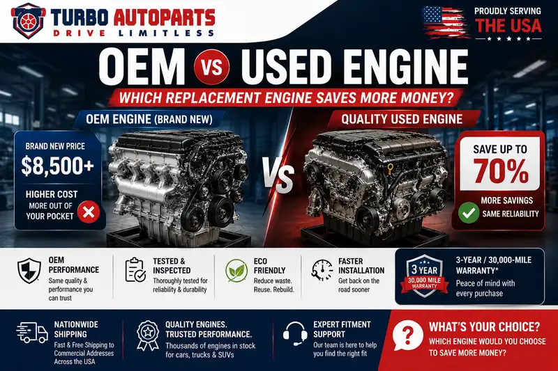 OEM vs Used Engine | Which Replacement Engine Saves More Money? OEM vs Used Engine | Which Replacement Engine Saves More Money?